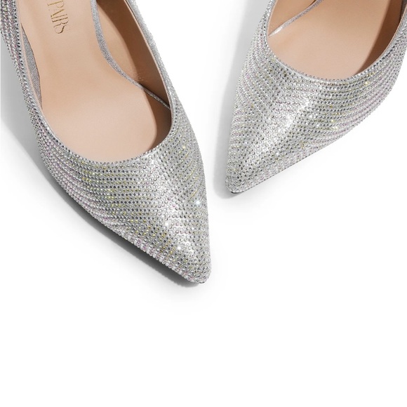 Women 4 Inches Stilettos High Heel Pointed Toe Slip On Wedding Pump Shoes - Picture 3 of 5